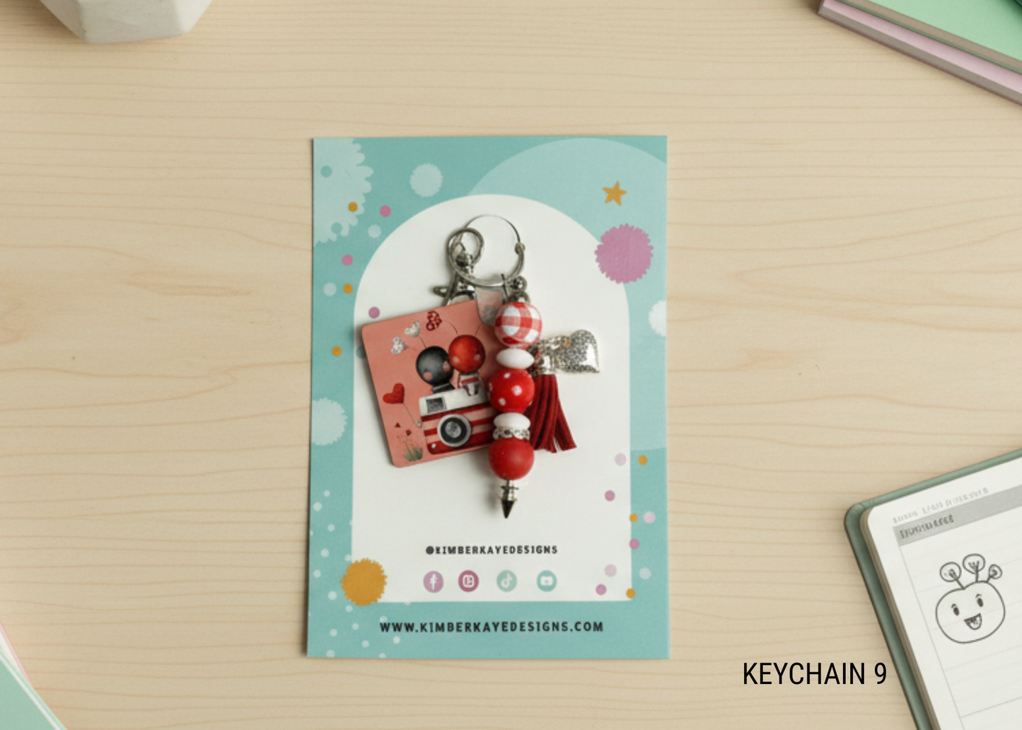 Valentine Bead & Charm Keychains