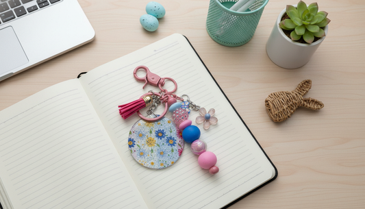 Beaded Keychain Charm | Cute Keychain | Floral Keychain | Tassel Keychain | Bag Charm | Purse Charm | Daisy Keychain | Gift for Her