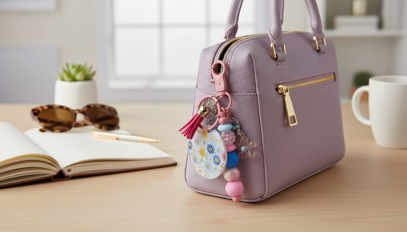 Beaded Keychain Charm | Cute Keychain | Floral Keychain | Tassel Keychain | Bag Charm | Purse Charm | Daisy Keychain | Gift for Her