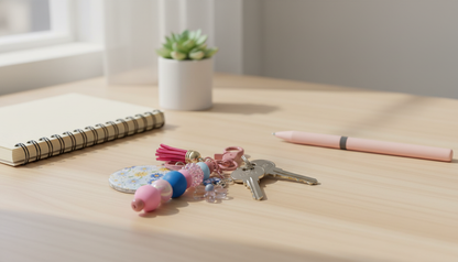 Beaded Keychain Charm | Cute Keychain | Floral Keychain | Tassel Keychain | Bag Charm | Purse Charm | Daisy Keychain | Gift for Her