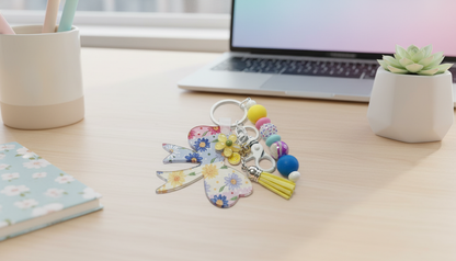 Bow Keychain Charm | Beaded Keychain | Cute Floral Keychain | Tassel Keychain | Bag Charm | Purse Charm | Gift for Her | Spring Accessory