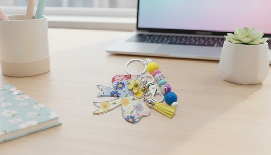 Bow Keychain Charm | Beaded Keychain | Cute Floral Keychain | Tassel Keychain | Bag Charm | Purse Charm | Gift for Her | Spring Accessory