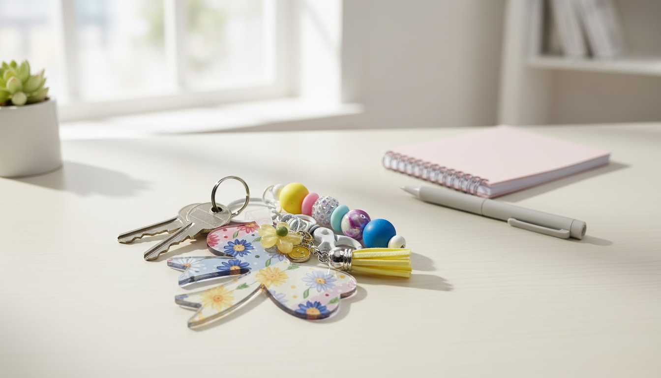 Bow Keychain Charm | Beaded Keychain | Cute Floral Keychain | Tassel Keychain | Bag Charm | Purse Charm | Gift for Her | Spring Accessory