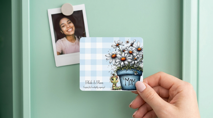 Floral Mom Magnet | Petals and Plans Collection Magnet Set | Daisy Gingham Fridge Magnet Gift