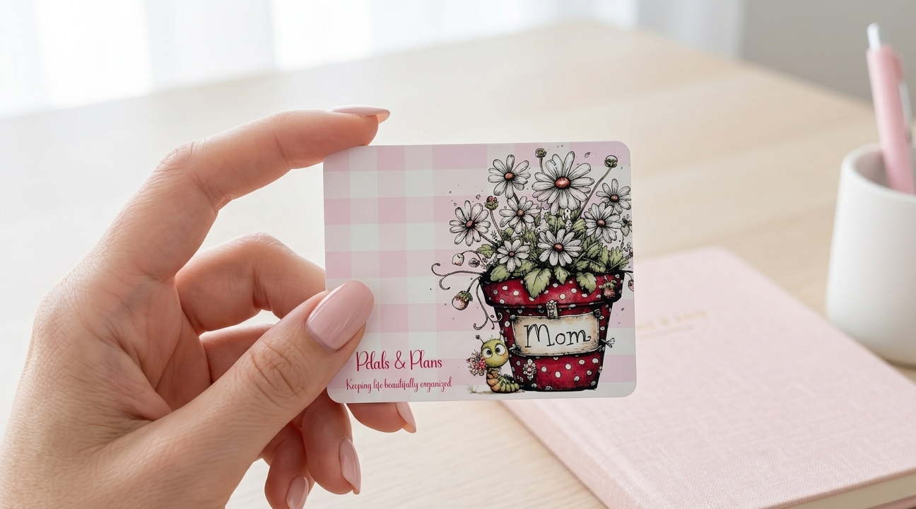 Floral Mom Magnet | Petals and Plans Collection Magnet Set | Daisy Gingham Fridge Magnet Gift