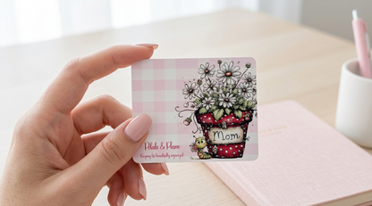 Floral Mom Magnet | Petals and Plans Collection Magnet Set | Daisy Gingham Fridge Magnet Gift