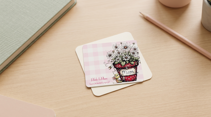 Floral Mom Magnet | Petals and Plans Collection Magnet Set | Daisy Gingham Fridge Magnet Gift