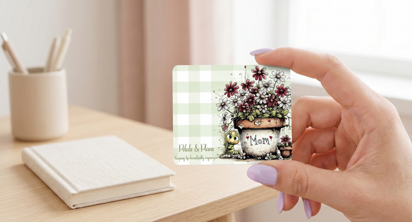 Floral Mom Magnet | Petals and Plans Collection Magnet Set | Daisy Gingham Fridge Magnet Gift