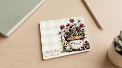 Floral Mom Magnet | Petals and Plans Collection Magnet Set | Daisy Gingham Fridge Magnet Gift
