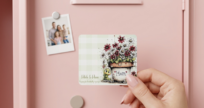 Floral Mom Magnet | Petals and Plans Collection Magnet Set | Daisy Gingham Fridge Magnet Gift