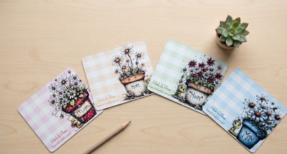 Floral Mom Magnet | Petals and Plans Collection Magnet Set | Daisy Gingham Fridge Magnet Gift