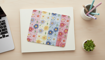 Retro Daisy Mouse Pad | Colorful Floral Desk Accessory | Polka Dot Flower Mousepad | Sublimated 9x8 Mouse Pad | Cute Office Decor | Gift for Her