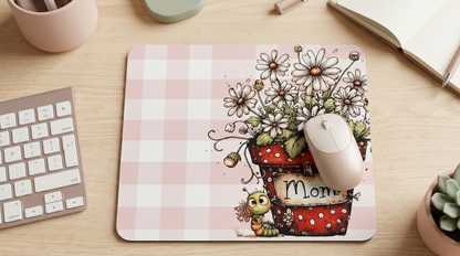 Floral Mouse Pad Mom Desk | Petals and Plans Collection Mousepad | Cute Daisy Desk Mat