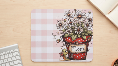 Floral Mouse Pad Mom Desk | Petals and Plans Collection Mousepad | Cute Daisy Desk Mat