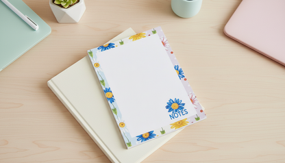 Daisy Daydreams 5x7 Blank Notepad | Floral Writing Pad | Spring Stationery