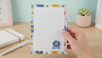 Daisy Daydreams 5x7 Notepad | Floral Note Pad | Spring Stationery