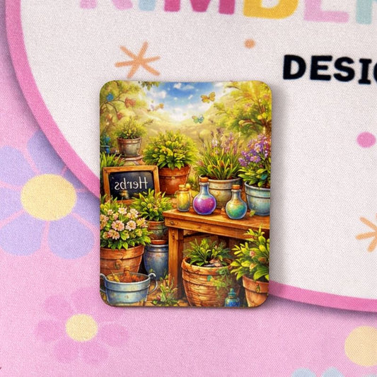 Oopsie Daisy Magical Apothecary Magnet – Misprint Herb Garden Design (Backward Text)