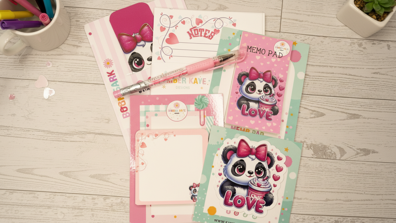 Panda Love Grab It Bundle – Cute Panda Valentine Stationery Set