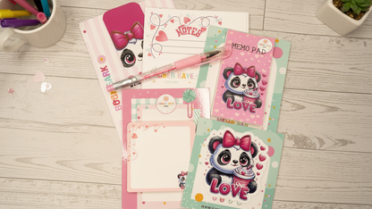 Panda Love Grab It Bundle – Cute Panda Valentine Stationery Set