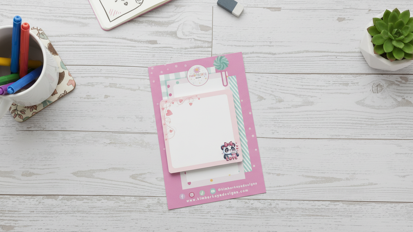Panda Love Sticky Notes – Cute Panda Valentine Sticky Notes