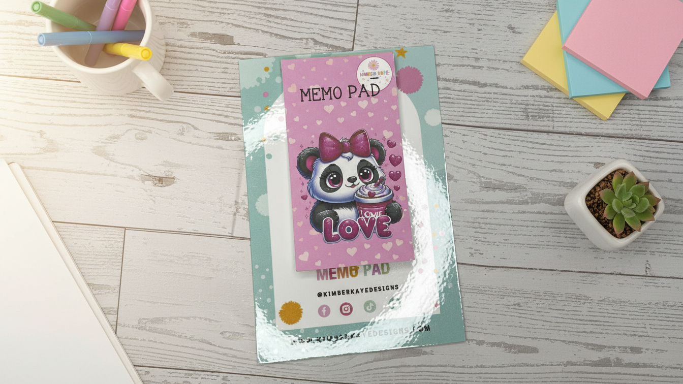 Panda Love Memo Pad – Cute Panda Valentine & Everyday Memos