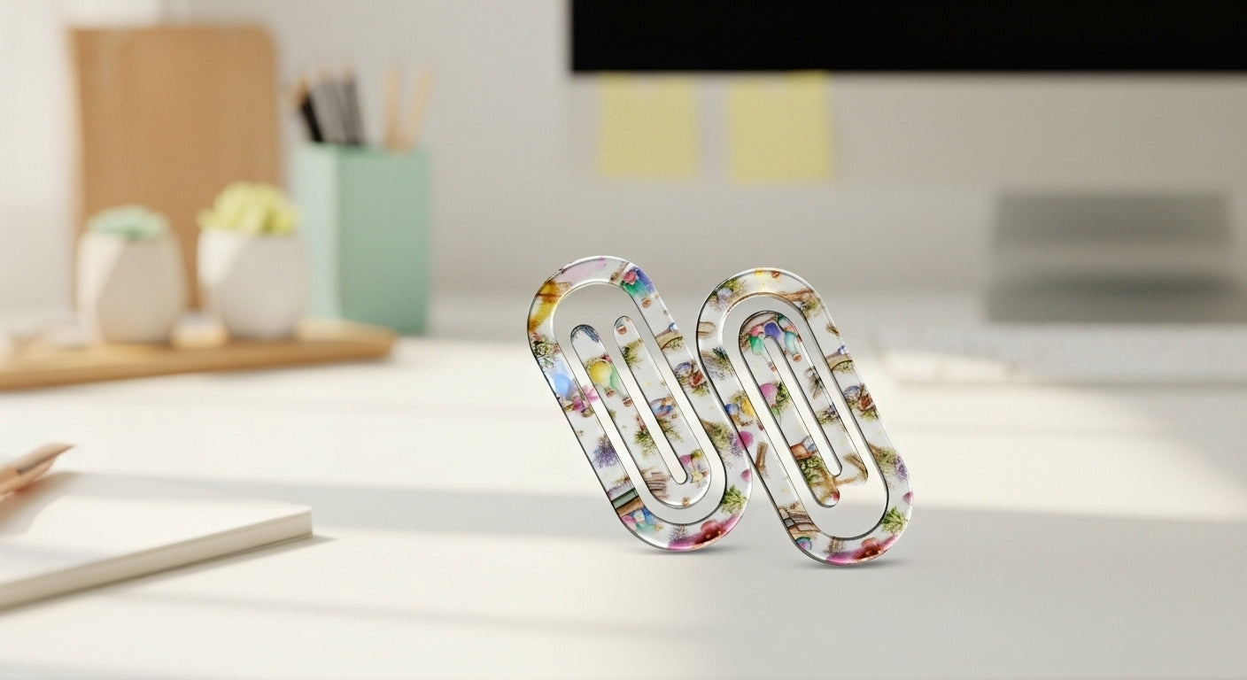 Floral Acrylic Paperclips | Decorative Planner & Journal Clips | Cute Stationery Accessory