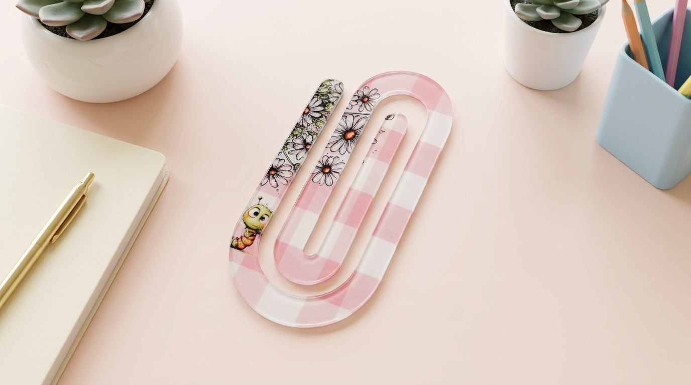 Floral Jumbo Paper Clips 2x4 | Petals and Plans Collection | Cute Daisy Planner Clips Gift for Mom