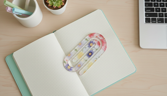 Jumbo Paperclip Bookmark | Large Paperclip | Floral Paperclip | Planner Clip | Cute Bookmark Clip | Daisy Paperclip | Cottagecore Stationery