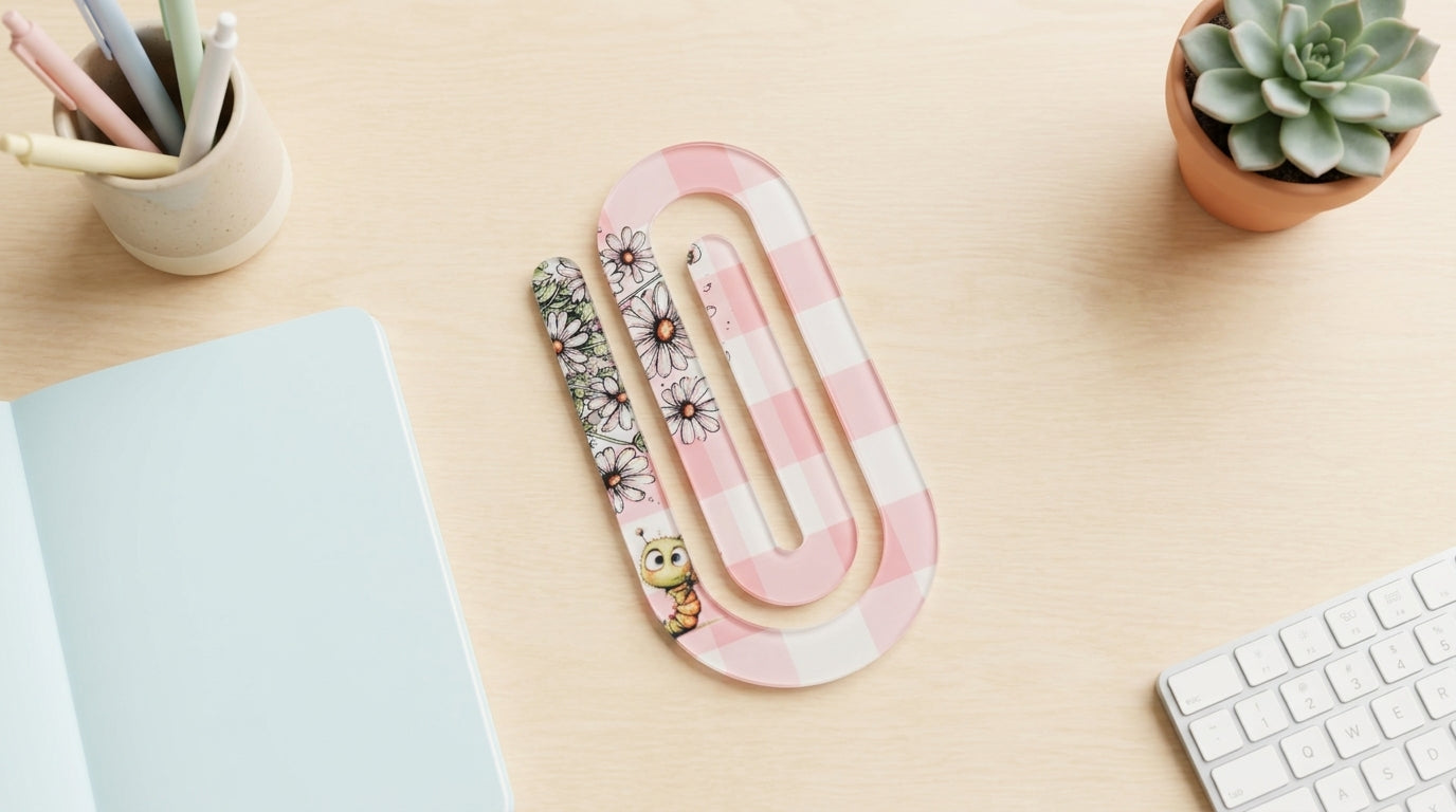 Floral Jumbo Paper Clips 2x4 | Petals and Plans Collection | Cute Daisy Planner Clips Gift for Mom