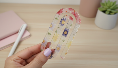 Jumbo Paperclip Bookmark | Large Paperclip | Floral Paperclip | Planner Clip | Cute Bookmark Clip | Daisy Paperclip | Cottagecore Stationery