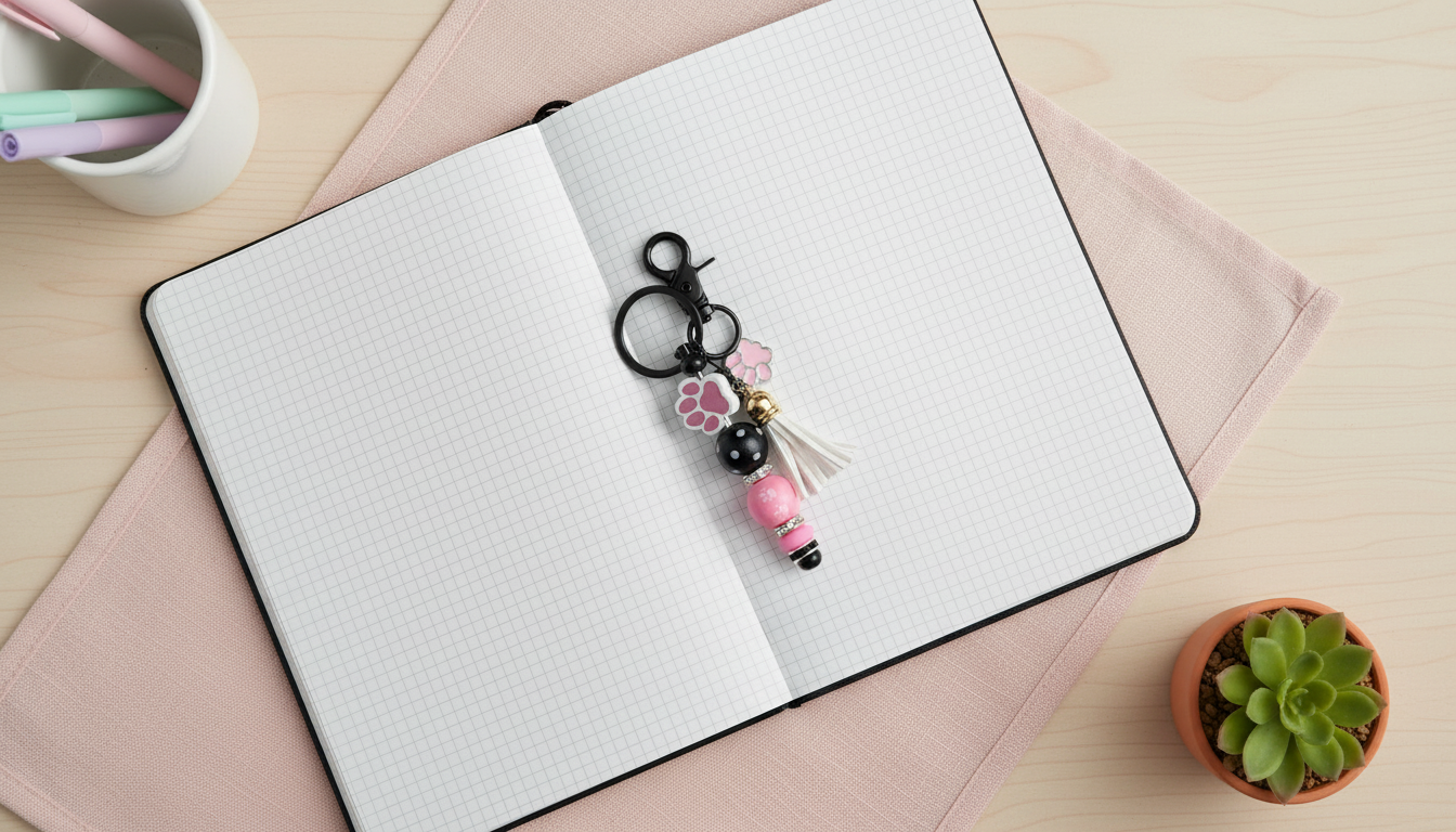 Paw Print Beaded Keychain | Pawsitively Pink Collection | Handmade Pet Lover Keychain