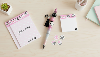 Paw Print Beaded Pen | Pawsitively Pink Collection | Handmade Pet Lover Pen