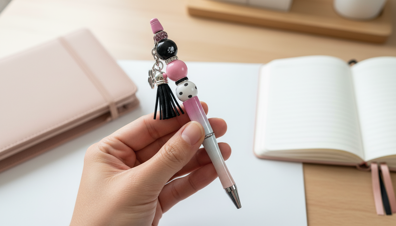 Paw Print Beaded Pen | Pawsitively Pink Collection | Handmade Pet Lover Pen