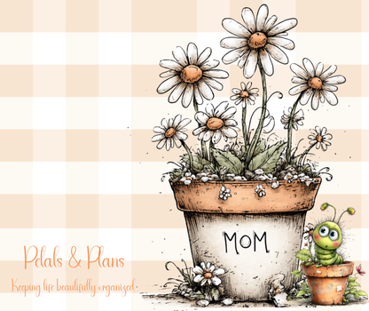 Floral Mouse Pad Mom Desk | Petals and Plans Collection Mousepad | Cute Daisy Desk Mat