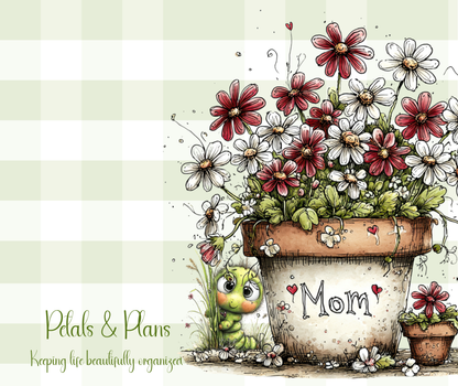 Floral Mouse Pad Mom Desk | Petals and Plans Collection Mousepad | Cute Daisy Desk Mat