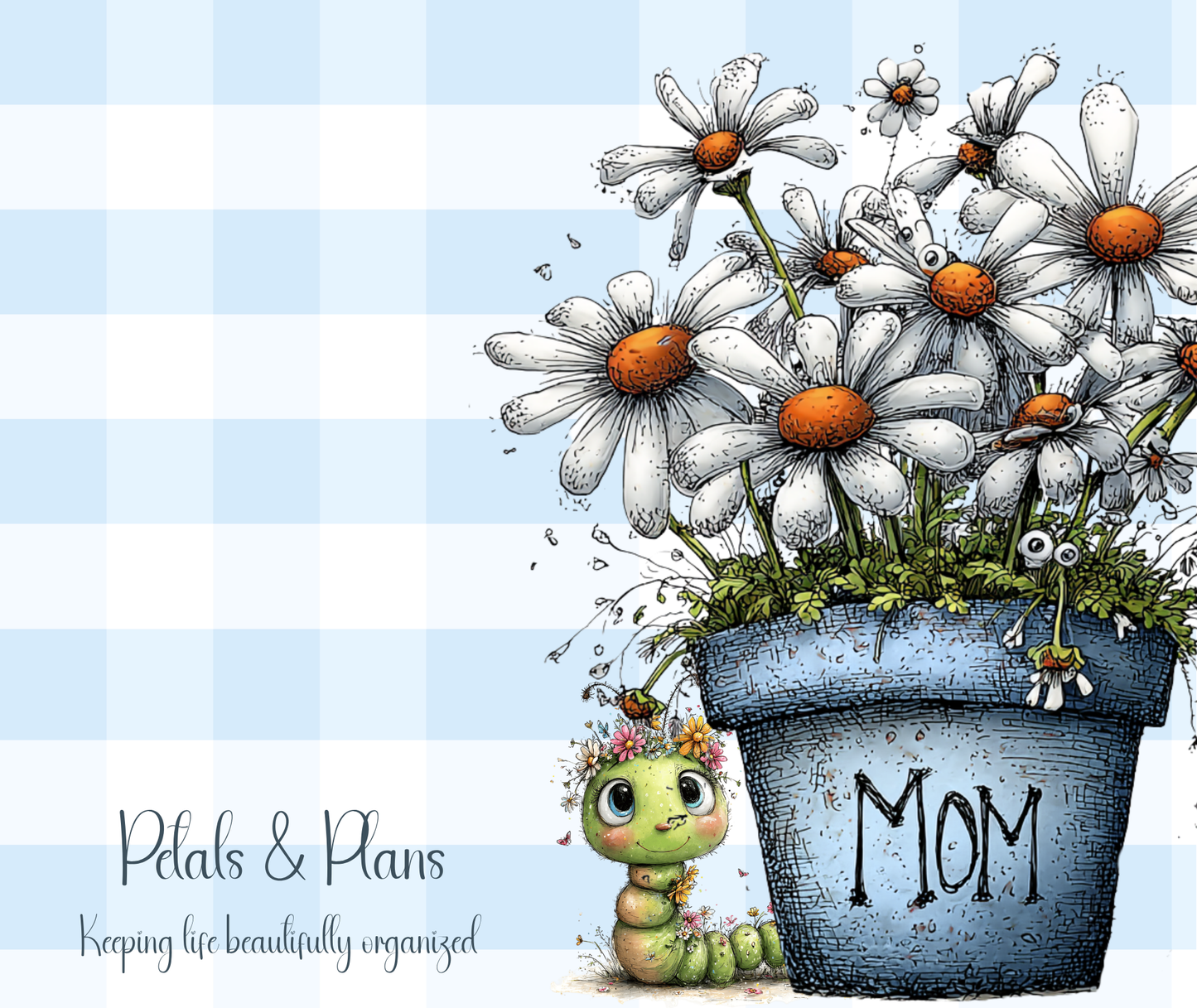 Floral Mouse Pad Mom Desk | Petals and Plans Collection Mousepad | Cute Daisy Desk Mat