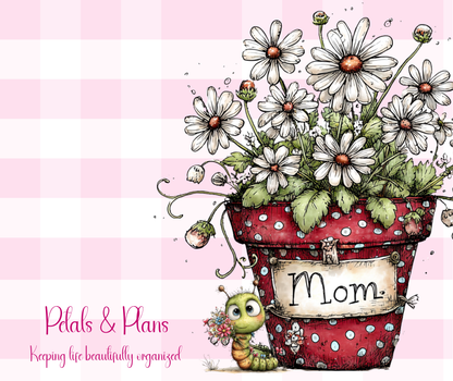 Floral Mouse Pad Mom Desk | Petals and Plans Collection Mousepad | Cute Daisy Desk Mat