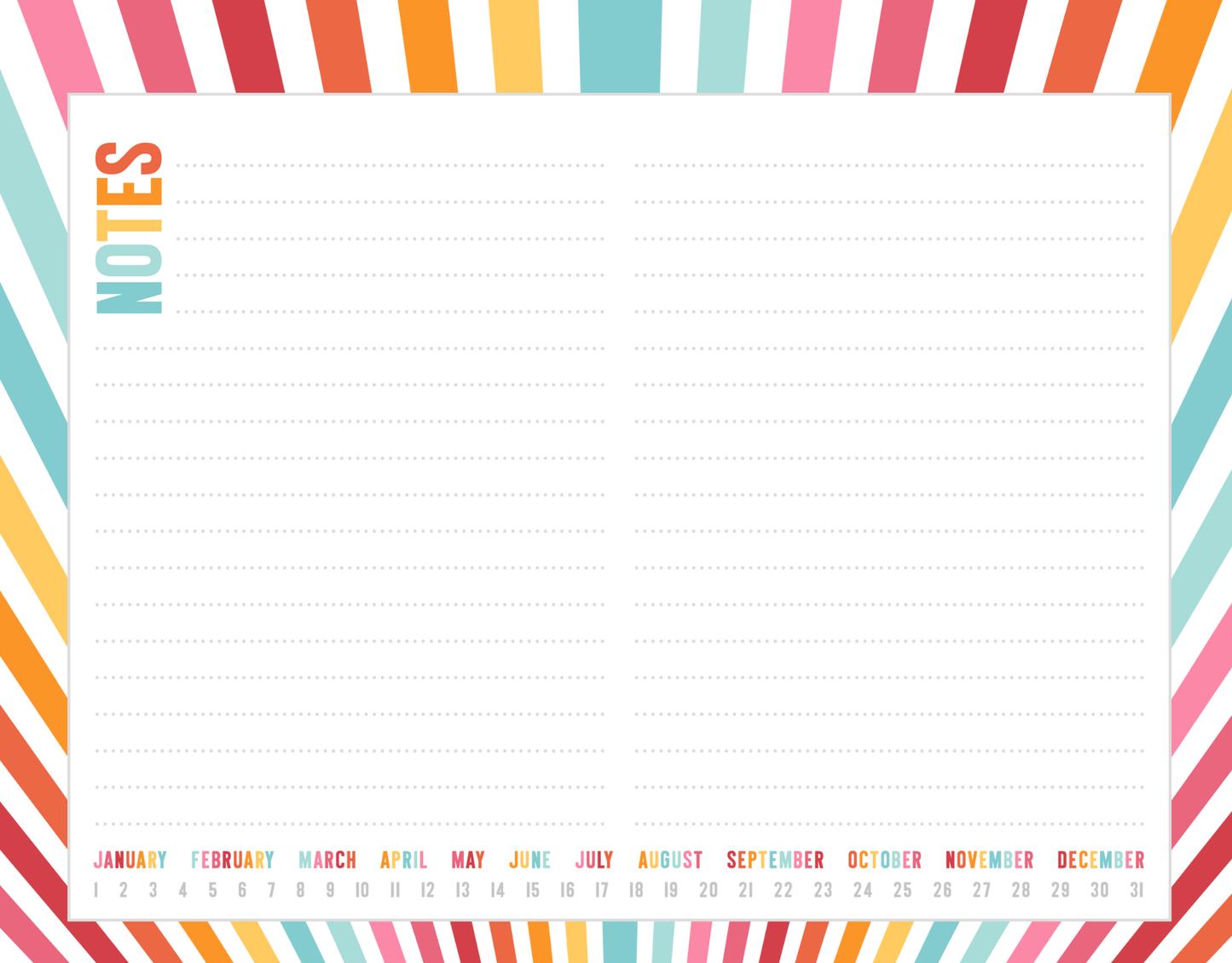 Calendar Notepads | Colorful Monthly Planning Pads for Home & Craft Spaces
