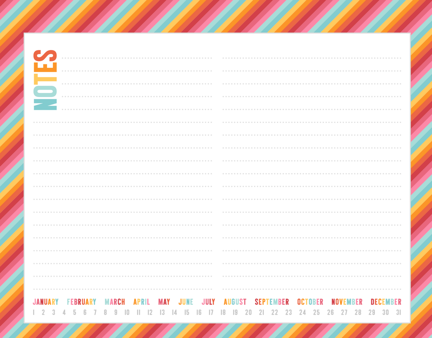 Calendar Notepads | Colorful Monthly Planning Pads for Home & Craft Spaces