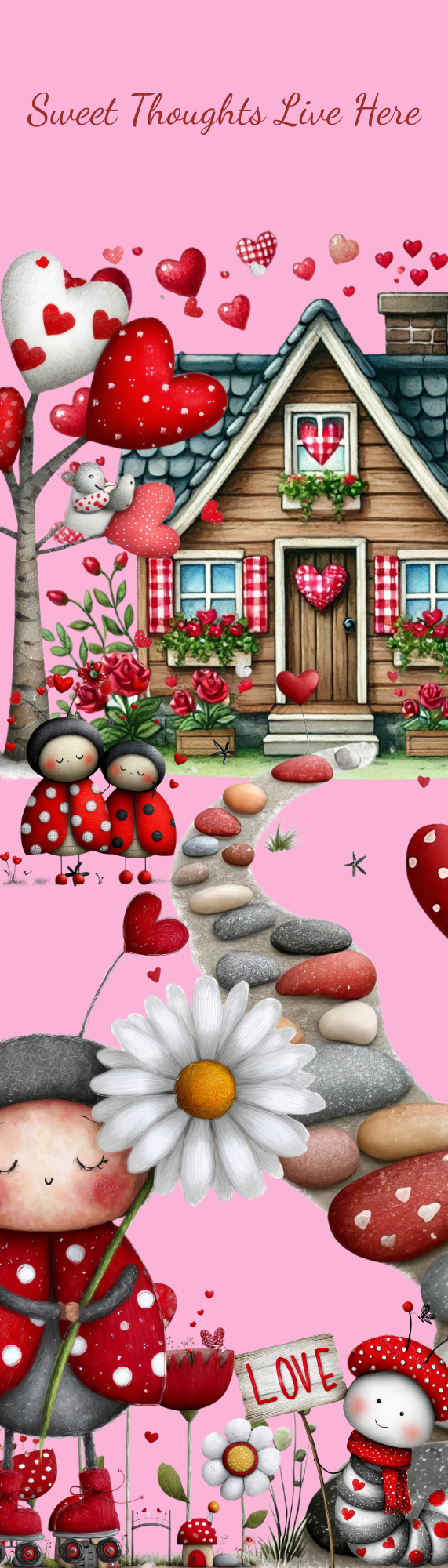 Sweet Thoughts: Ladybug Hearts | Bookmarks