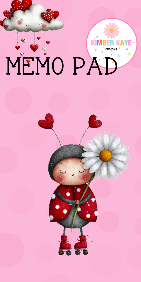 Sweet Thoughts: Ladybug Hearts| Memo Pad