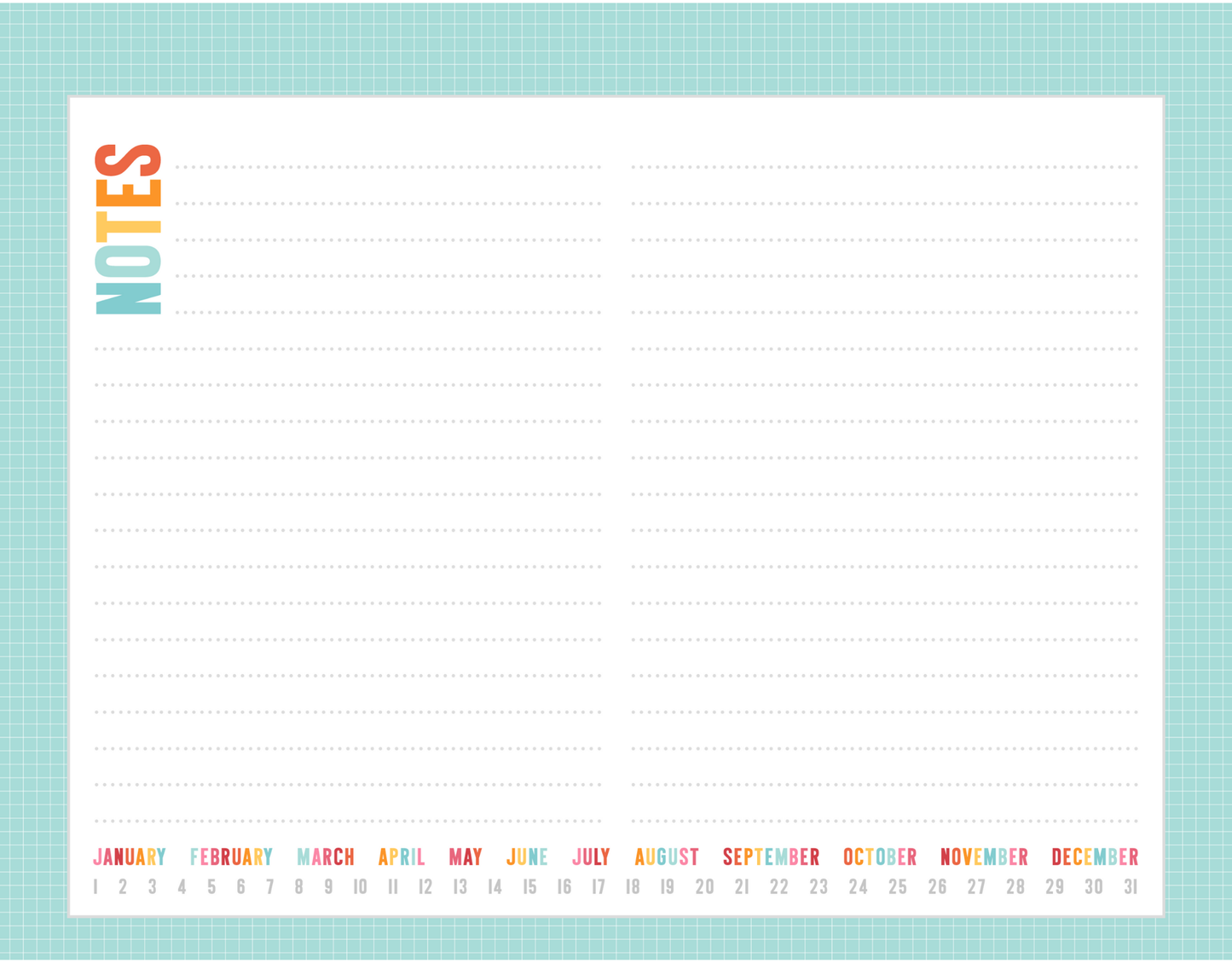 Calendar Notepads | Colorful Monthly Planning Pads for Home & Craft Spaces