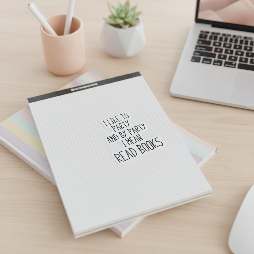 I Like to Party and by Party I Mean Read Books Sticker | Book Lover Sticker | Funny Reader Sticker | Bookish Vinyl Decal Waterproof
