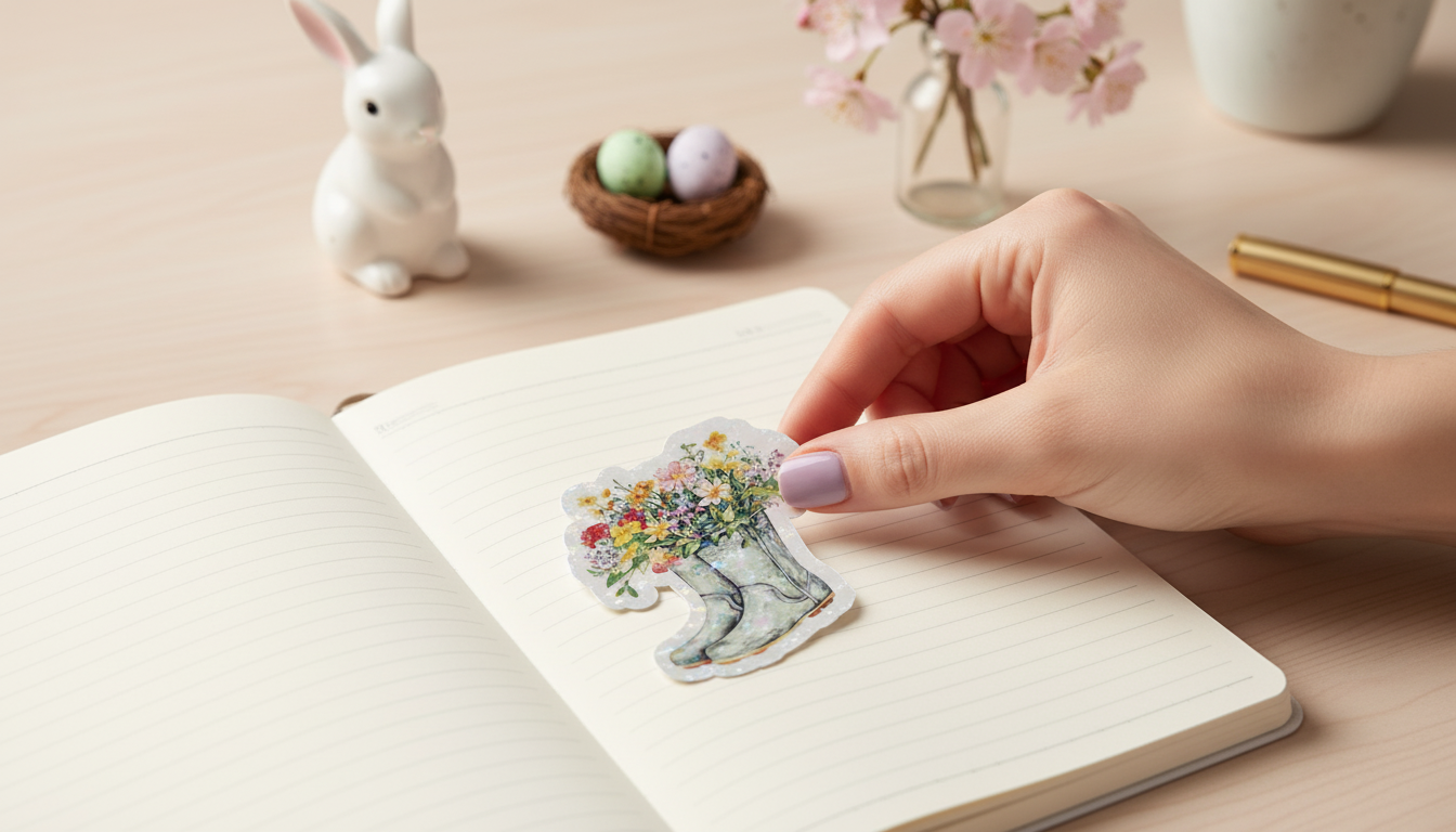 Rain Boots Flower Sticker | Daisy Daydreams Collection | Waterproof Vinyl Sticker 3 Inch | Cute Spring Sticker | Laptop Water Bottle Decal