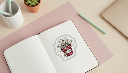 Pink Daisy Mom Sticker | Floral Cottagecore Sticker | Cute Waterproof Vinyl Sticker | Mother’s Day Gift
