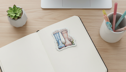 Daisy Daydreams Rain Boots Sticker | Cottagecore Floral Boots Sticker | Spring Vinyl Sticker 3 Inch | Cute Waterproof Laptop Decal