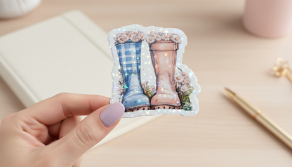 Daisy Daydreams Rain Boots Sticker | Cottagecore Floral Boots Sticker | Spring Vinyl Sticker 3 Inch | Cute Waterproof Laptop Decal