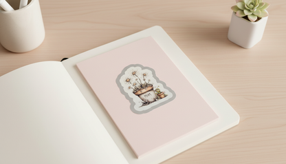 Neutral Daisy Mom Sticker | Floral Cottagecore Sticker | Cute Waterproof Vinyl Sticker | Mother’s Day Gift