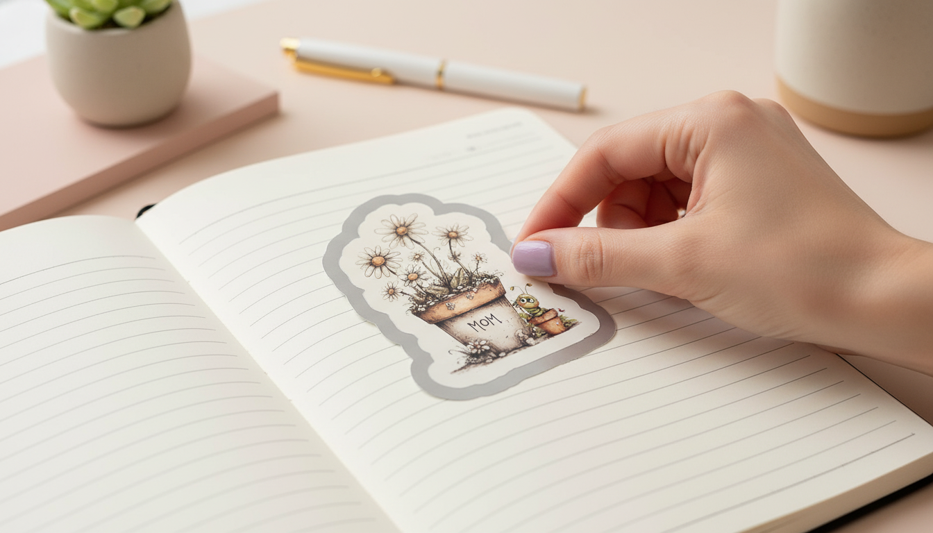 Neutral Daisy Mom Sticker | Floral Cottagecore Sticker | Cute Waterproof Vinyl Sticker | Mother’s Day Gift