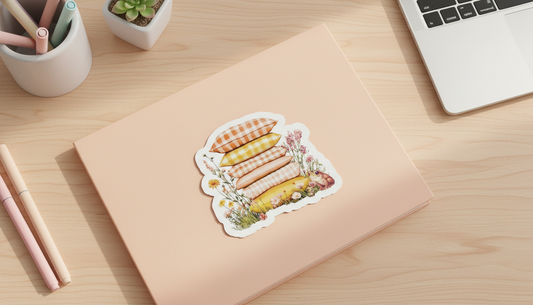 Daisy Daydreams Gingham Pillow Sticker | Cozy Cottagecore Sticker | Frog Sticker | Spring Aesthetic Vinyl Sticker Waterproof 3 Inch